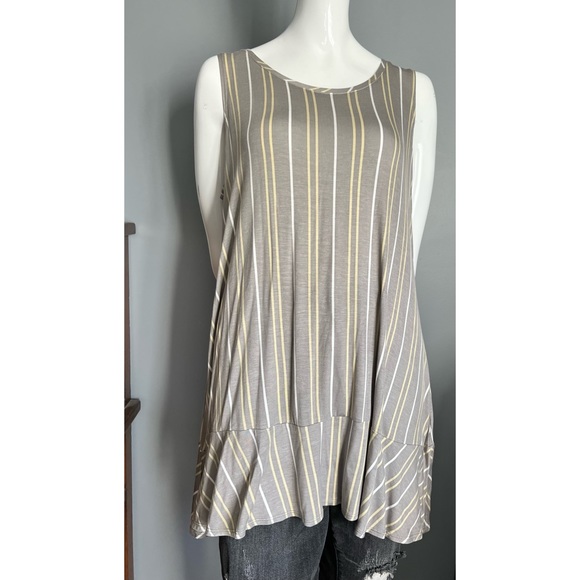 LOGO layers : striped tank with flounce at hem - Picture 2 of 11